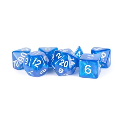 Stardust Blue with Silver 7pc Acrylic Dice Set