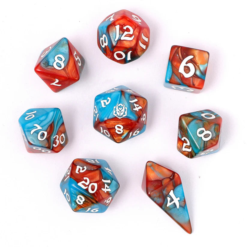 Wyrmforged Rollers Rounded Edge 8pc Polyhedral Set Bard's Cloak