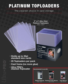 Ultra Pro Toploaders 3x4 Platinum 35pt 25ct
