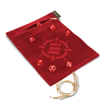 Dice Rolling Scroll and 7pc Acrylic Dice Set - Red