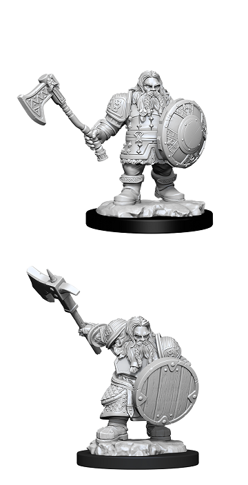 D&D Unpainted Male Dwarf Fighter (WV11)
