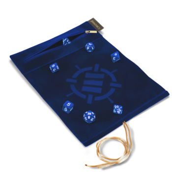 Dice Rolling Scroll and 7pc Acrylic Dice Set - Blue