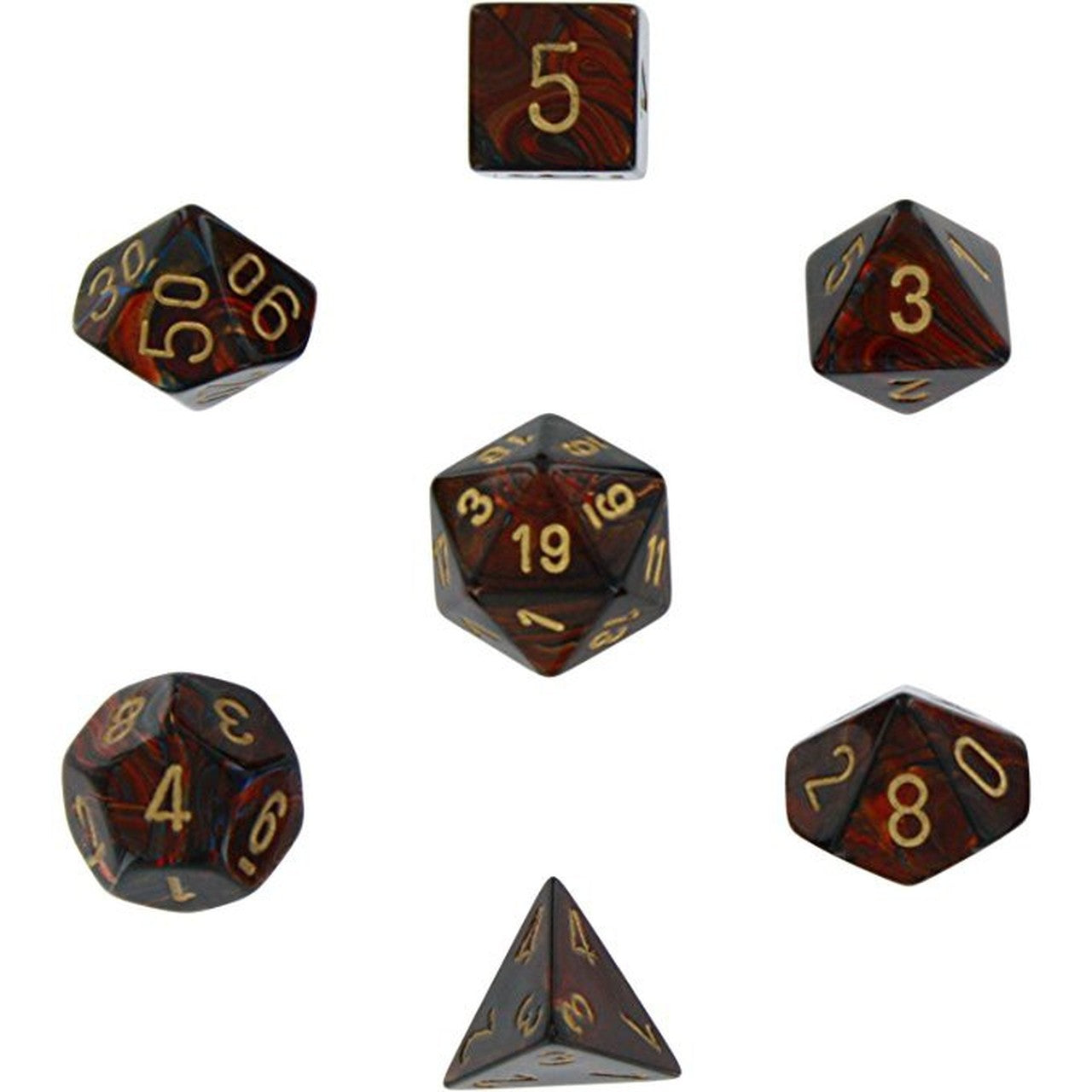 Scarab Blue Blood/Gold 7pc Dice Set