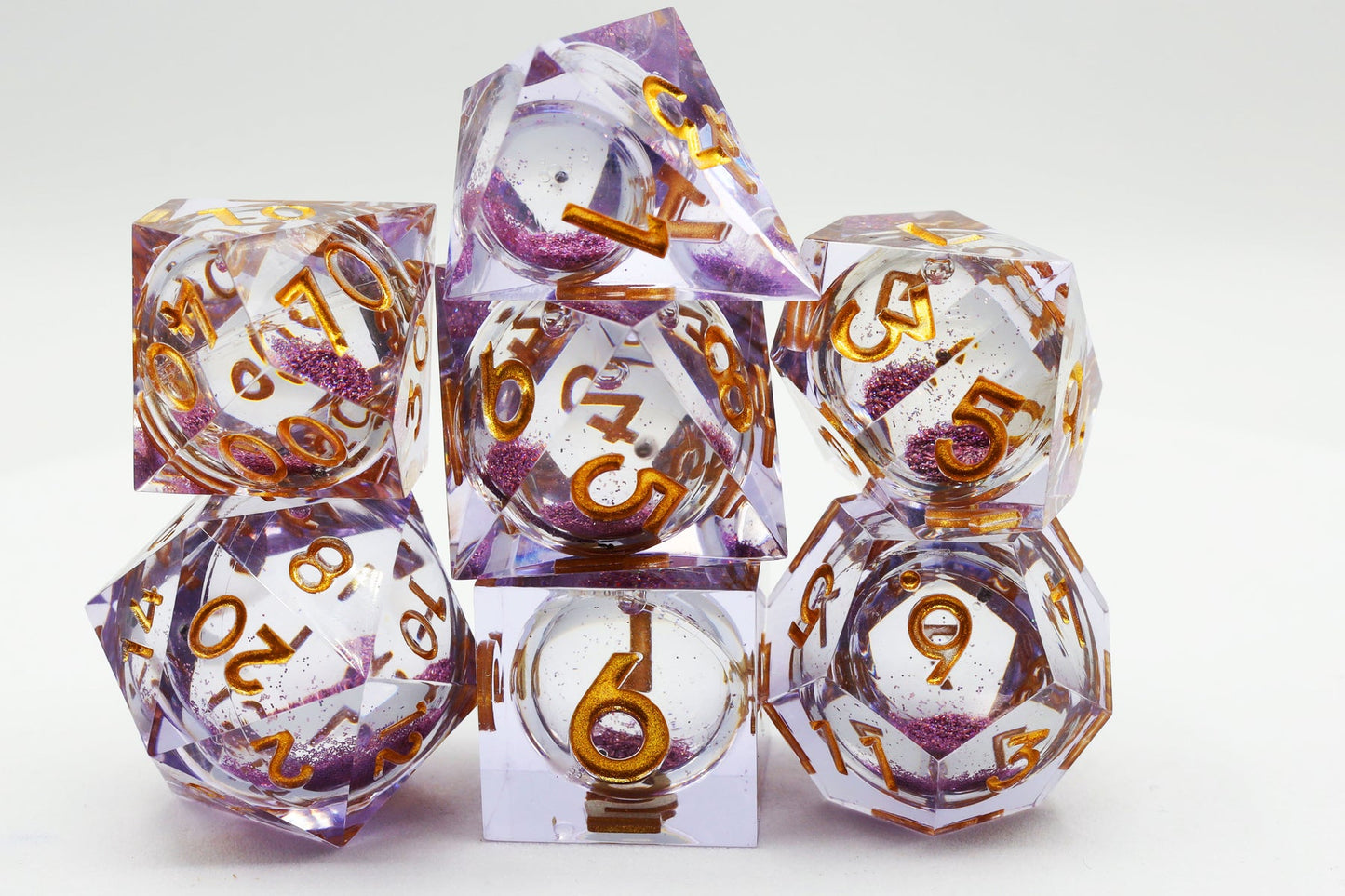 Sharp Edge Resin Purple Liquid Core RPG Dice Set (7)