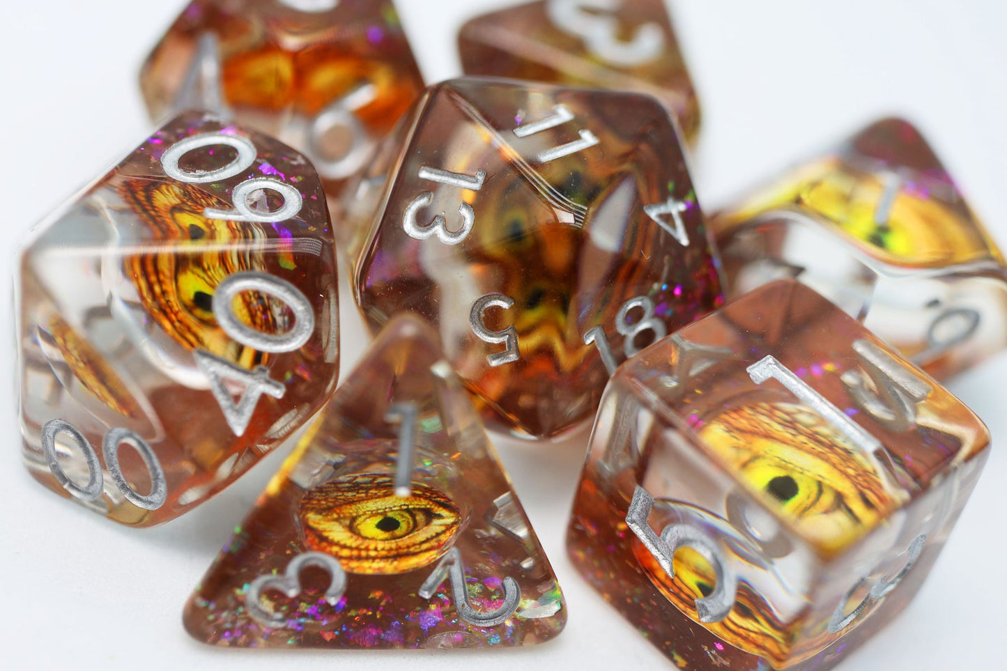 Golden Dragon Eye Dice Set (7)