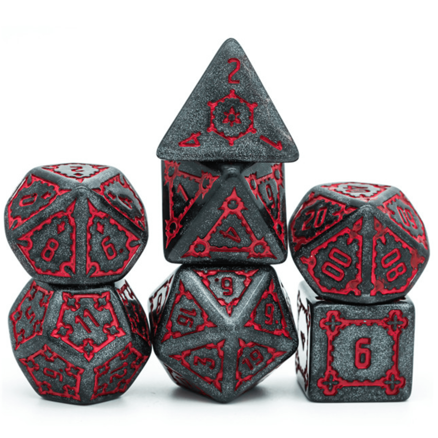 Huge Black Castle Dice Set (7 Dice)