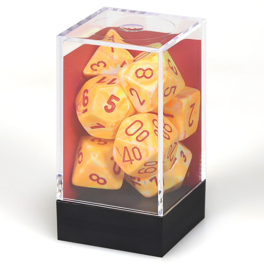 Dice Cube 7-Piece Festive Sunburst with Red