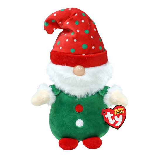 Ty Beanie Boo Gnolan Green Gnome 6" Plush