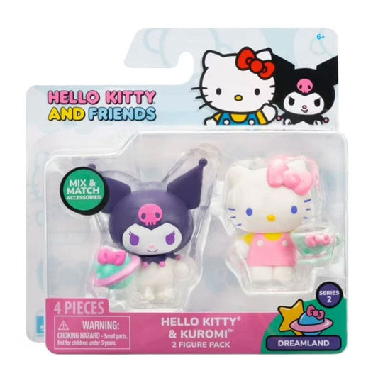 Hello Kitty & Friends Two Figure Pack - Dreamland - Hello Kitty Tea Cup and Kuromi Planet
