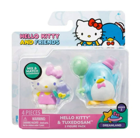 Hello Kitty & Friends Two Figure Pack - Dreamland - Hello Kitty Wand and Tuxedosam Balloon