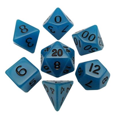Blue Glow in the Dark Acrylic 7pc Set