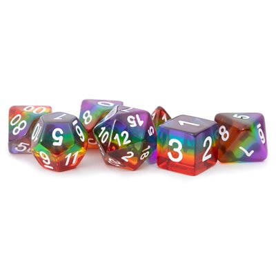 Translucent Rainbow 7pc Resin Dice Set