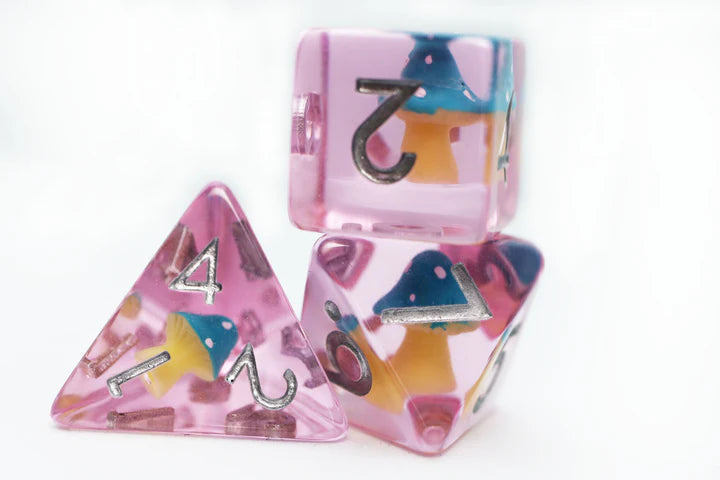 Blue Mushroom Dice Set