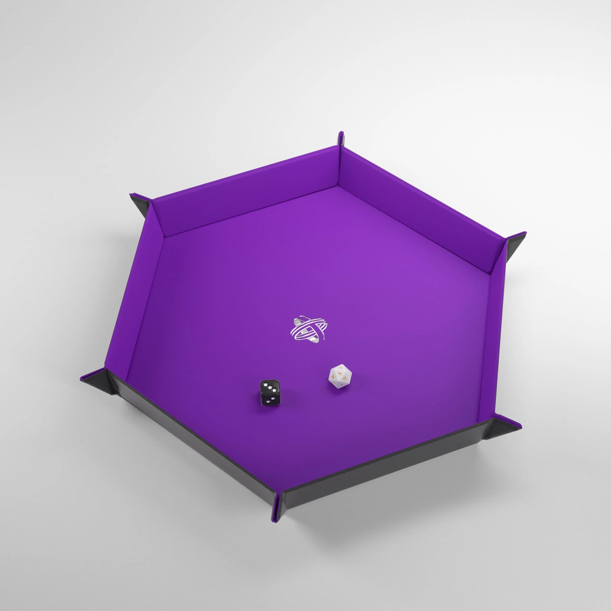 Hexagonal Magnetic Dice Tray Black/Purple