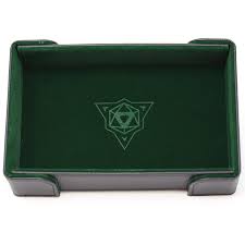 Magnetic Rectangle Green Velvet Dice Tray