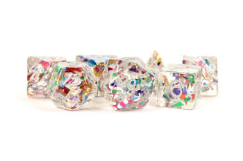 Rainbow Foil 7pc Resin Dice Set