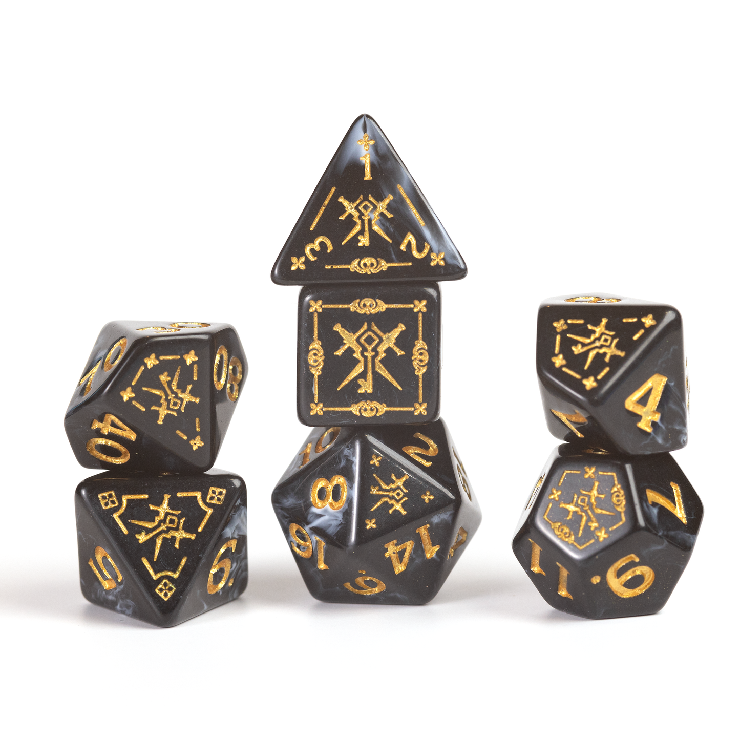 D&D Adventure Dice: Rogue - Black 17pc Set