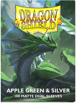 Dragon Shield Sleeves Dual Matte Apple Green/Silver 100ct