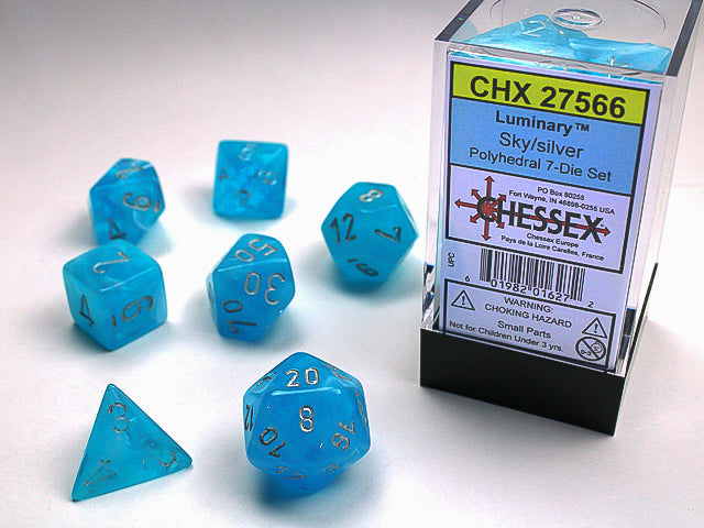 Luminary Sky/Silver 7pc Dice Set