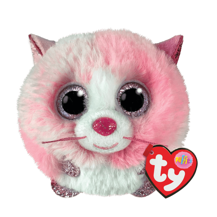 Ty Puffies Tia Pink Cat 4" Plush