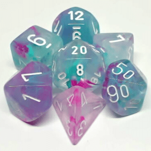 Dice Cube 7-Piece Nebula Wisteria with White