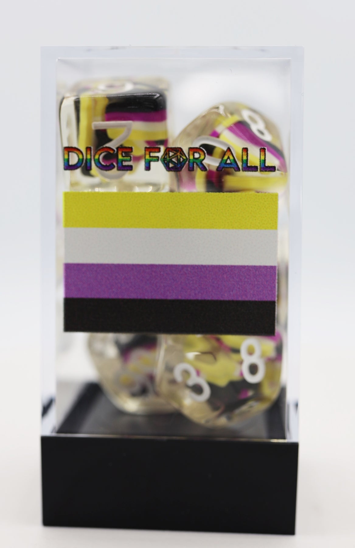 Nonbinary Pride Flag RPG Dice Set (7)