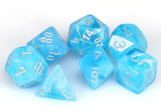 7-Piece Mini Dice Set Luminary Sky/Silver