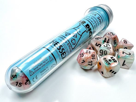 Lab Dice 6: Lustrous Sea Shell/Black Luminary 8pc Set