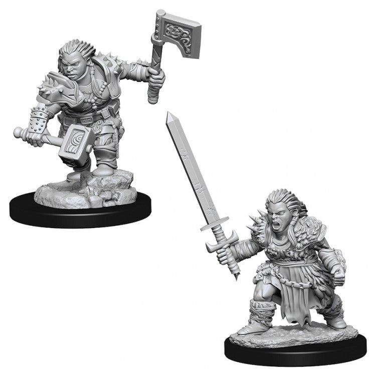 Pathfinder Unpainted Female Dwarf Barbarian Miniature